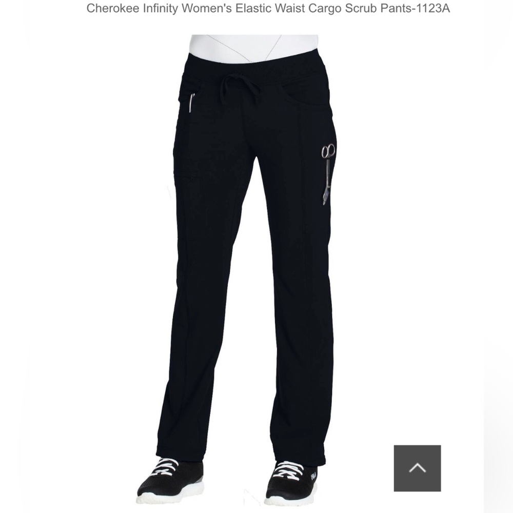 Cherokee Infinity Women’s Elastic Waist Cargo Scrub Pants